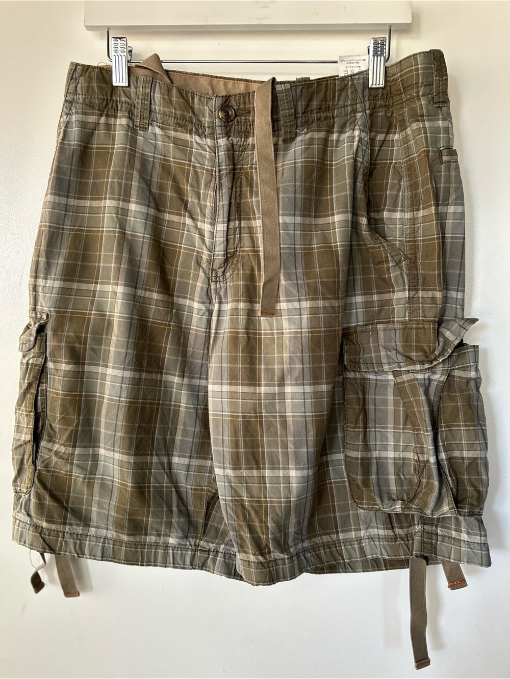 Eddie Bauer Mens Brown Plaid Shorts Size 34